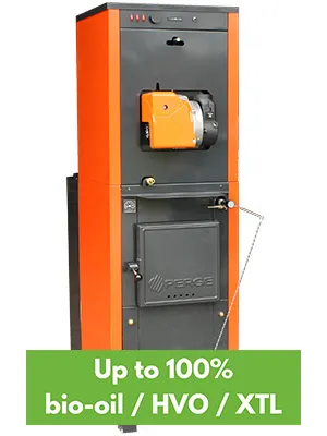 F30 combined log-biofuel boiler