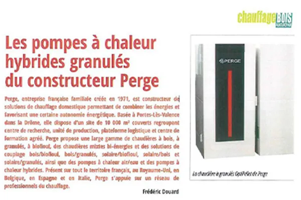 Les pompes à chaleur hybrides granulés de PERGE